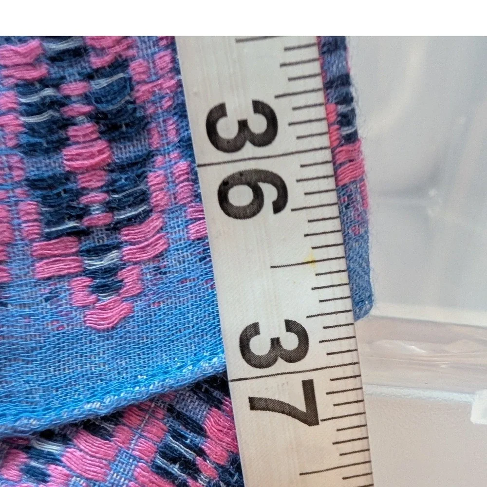 Tommy Bahama Tahitian Jacquard Scarf‎ OS Fuschia Bloom Tassel Sarong Wrap Pareo